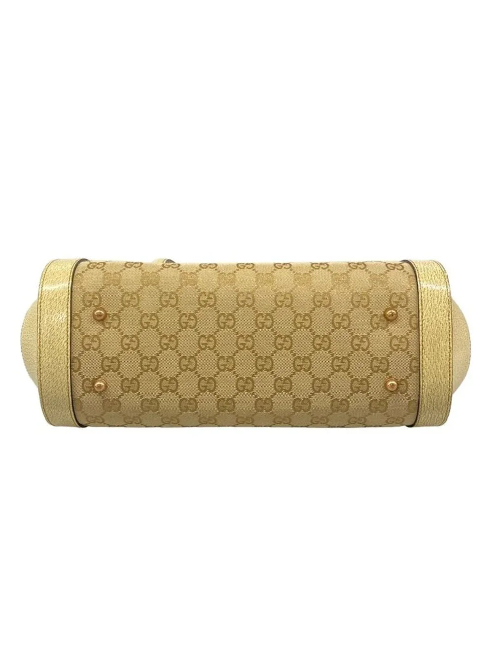 Gucci Shoulder Bag Bamboo Beige Ivory Leather